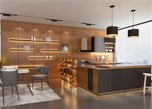 Moderne open keukenkast